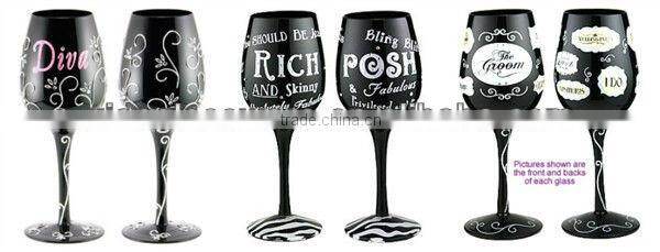 mouth blow hand painted glassware