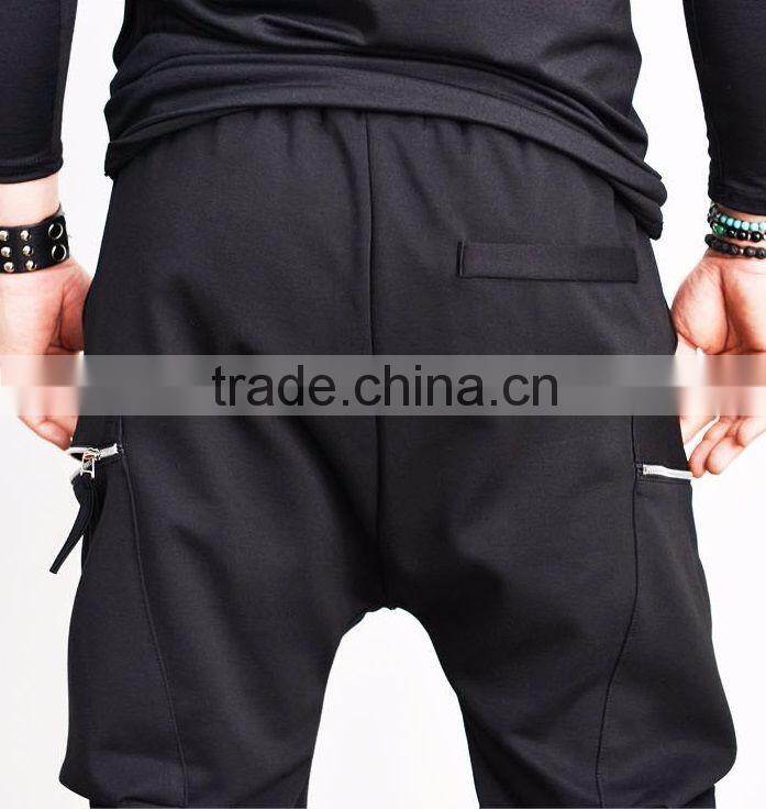 Big Zip Pocket Leggins Baggy Sweatpants Jogger Pants Black Standard Sports