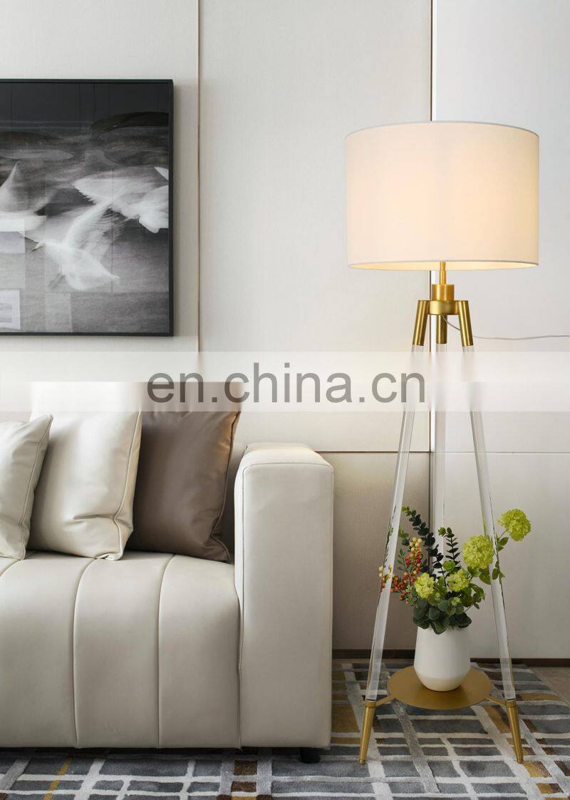 Simple three-legged bedside lamps with glass shade art supplies chrome lamp table light