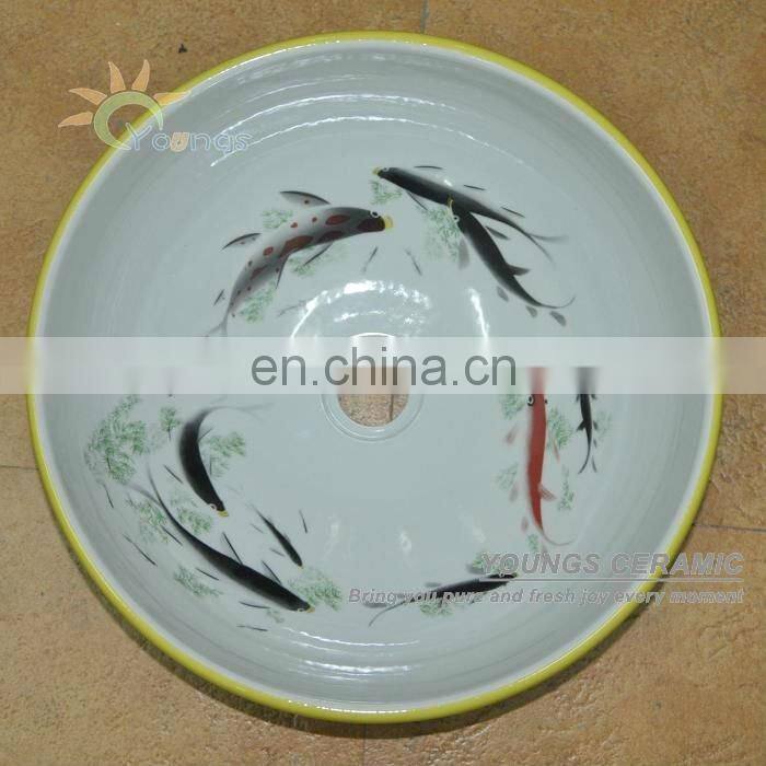 Jingdezhen hand washing washroom sink for table top