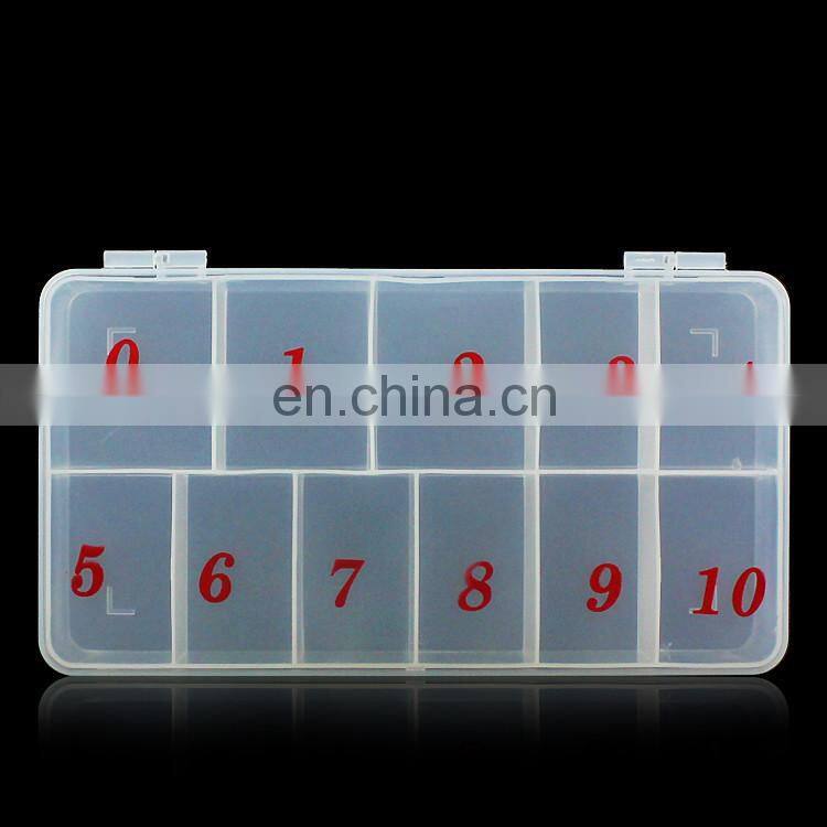 High Quality 1000PCS Plastic Clear Half Transparent Nail Art Tips Cell Empty Nail Tip Storage Box Case Manicure Tool With Number