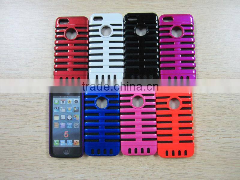 2013 New style Musubo Retro plastic+silicon microphone hard case for iphone5
