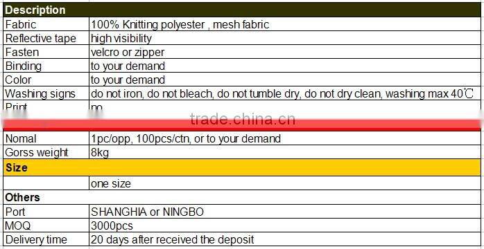 Safety mesh vest reflective mesh clothing ansi isea 107 2010