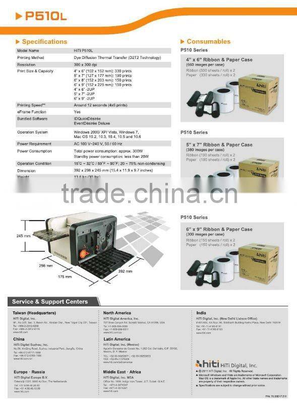 HiTi P510L Dye Sublimation Thermal Photo Printer