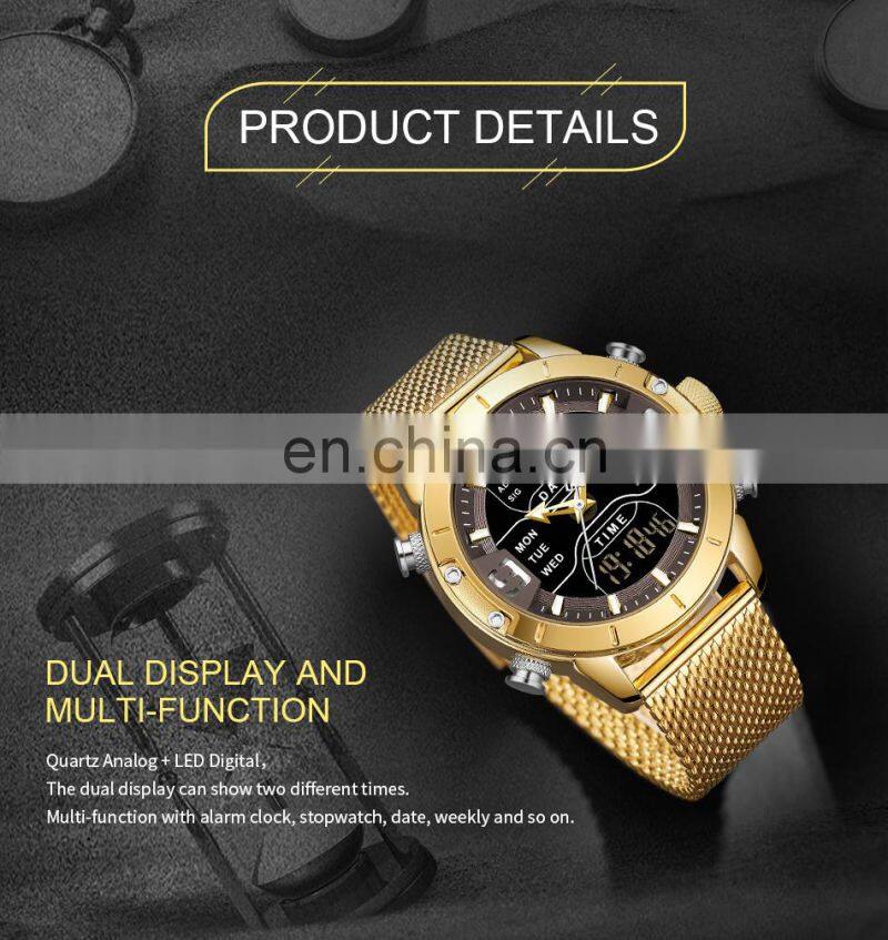 NAVIFORCE 9117 Luxury Quartz Movement Steel Watch Stainless Steel Week Display Luminous Wristwatches Wholesale Watches