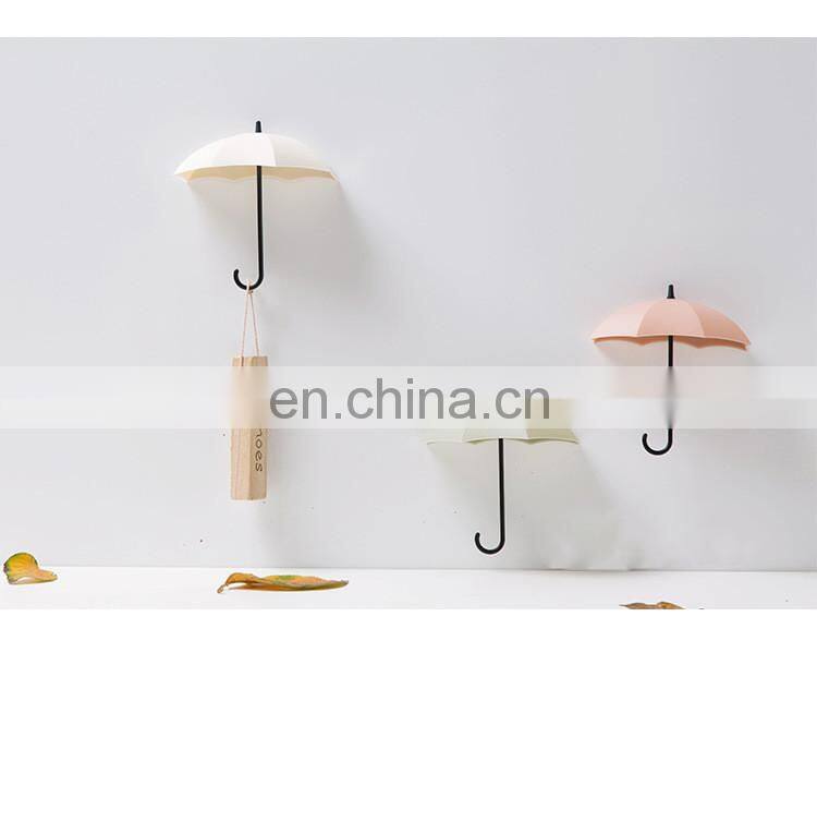 3Pcs/set Creative Umbrella Shape Wall Hook Colorful Key Holder Hanger Holder Wall Hook home Accessories