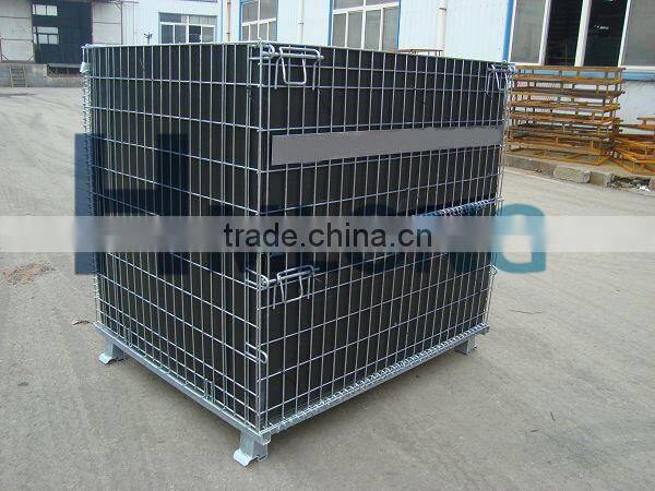 Warehouse fold stack galvanized zinc wire basket