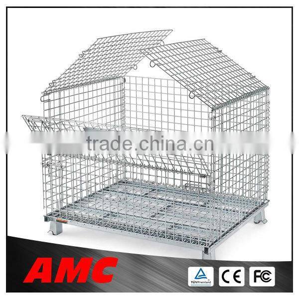Foldable storage metal supermarket roll cages