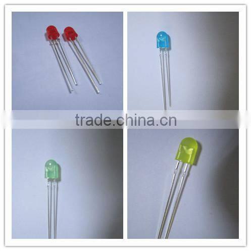 590nm - 595nm Color Diffused yellow green Oval led 5mm diode