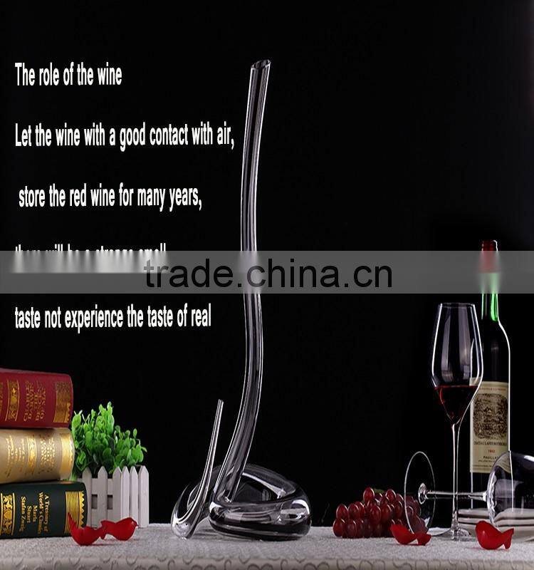 Shaped clear glass decanter 1500ml crystal heat-resistant glass bottle/hand blown glass decanter
