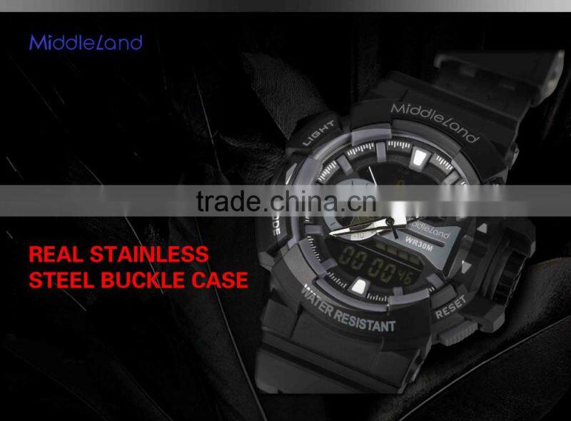 Custom logo man MIDDLELAND watch with changeable coloful ABS plastic strap digital LED sport watch