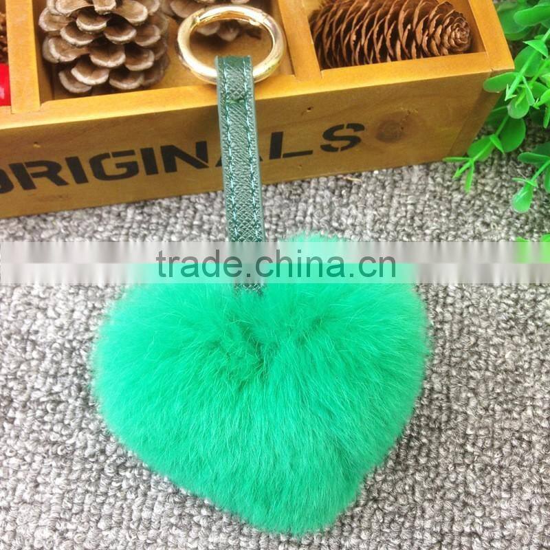 2016 Latest Cute Heart Pendant Fashion Girls Bag Phone Carkey Ornaments Leather Keychain