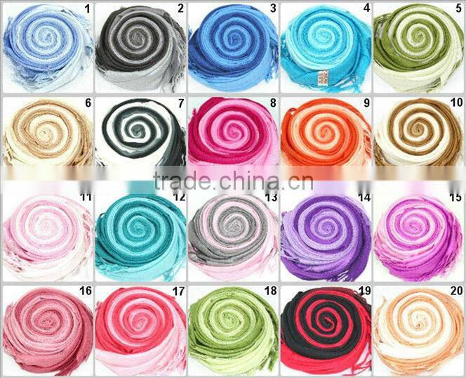 Wholesale Cheap Fashion Two Tone Acrylic Pashmina Scarf