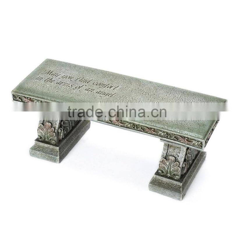 Magnesium Oxide Patio Furniture Garden Bench With Verse Inscribed on Top