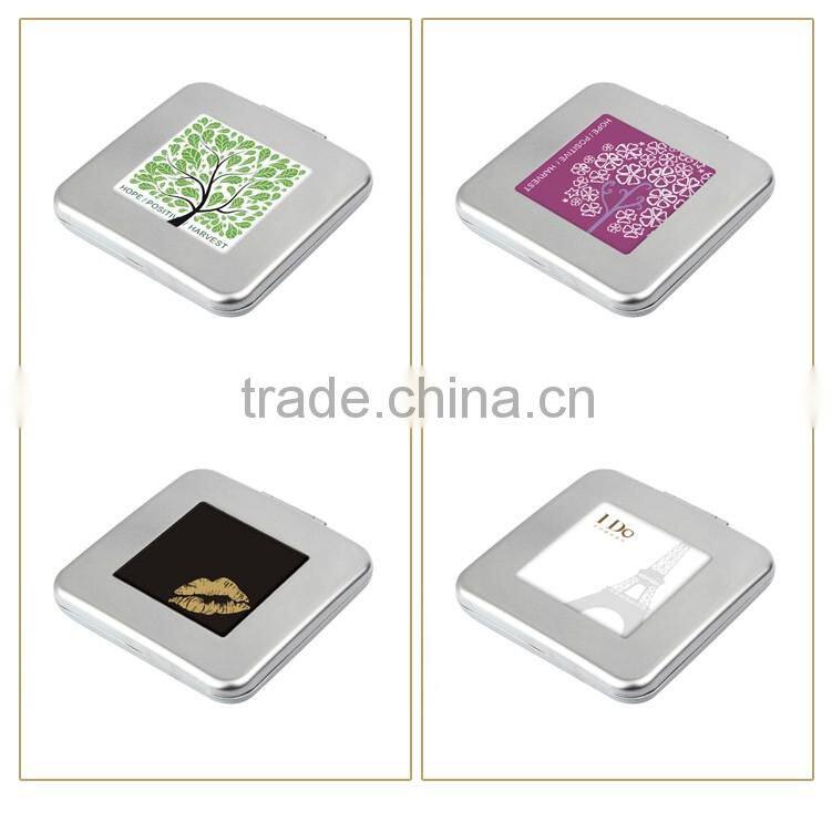 Custom logo stainless steel unbreakable mini mirror for lady