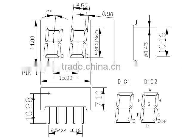 NEWSHINE 1 2 Inch 7 Segment LED Display 4 Digit with Red Blue Green White