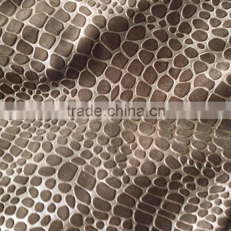 New arrival for sofa 95% polyester 5%spandex embossed velvet for india/spain/Russia market