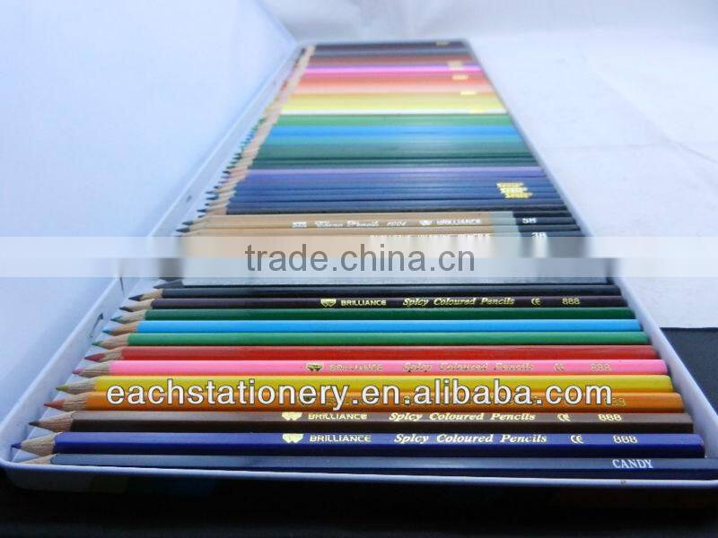 100pcs 7'' Muilt Coloring Pencil Set High Grade Wood Color Pencil Set In Metal Box