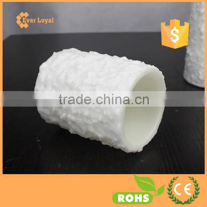 White "Snow" Textured Battery Operated Flameless LED Candle Wax Christmas Pillar Candle Set
