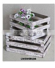 Stained Blue French Custom Decorative Wooden Crates