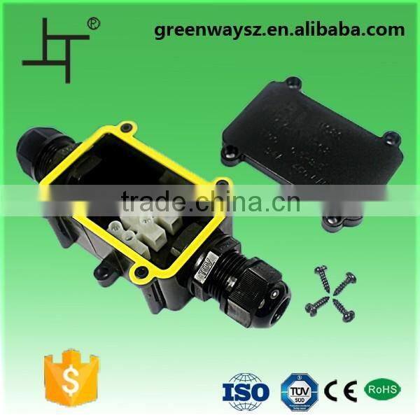 ip68 grade 3pin 2 way submersible junction box with tuv