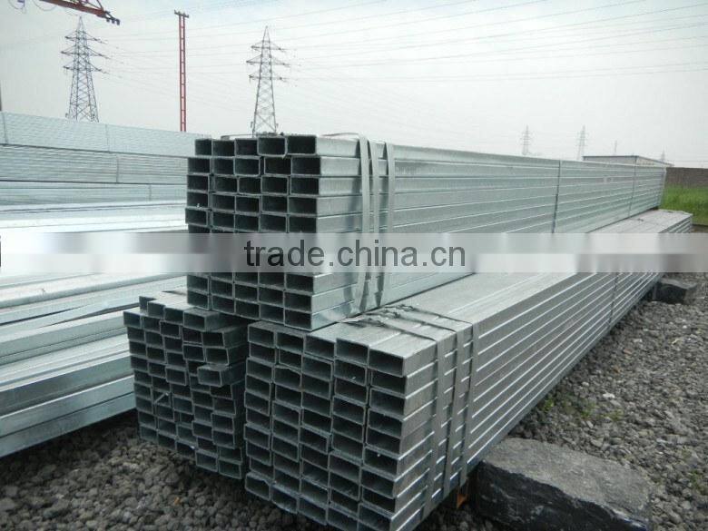 Pre-galvanized rectangular steel pipes tubes 40x80 specification