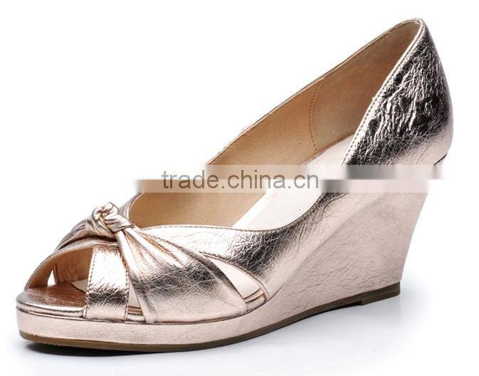 Wholesale peep toe dress women wedge shoes 2016