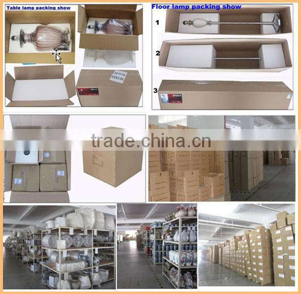 small ceramic desk lamp with wood base