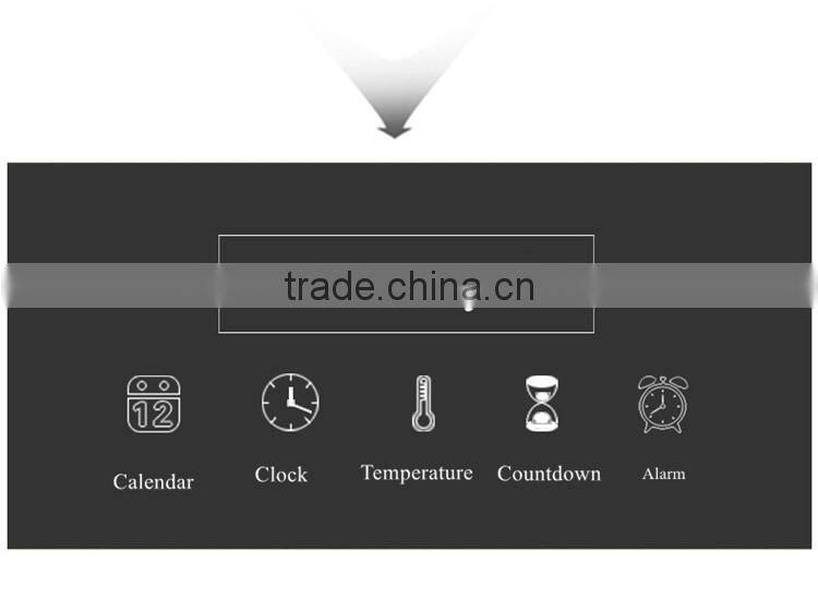 Best Teenager Home Promotional Gift OEM Multi-function Smart Digital Rotation Control Auto Light LCD Bedside Alarm Table Clock