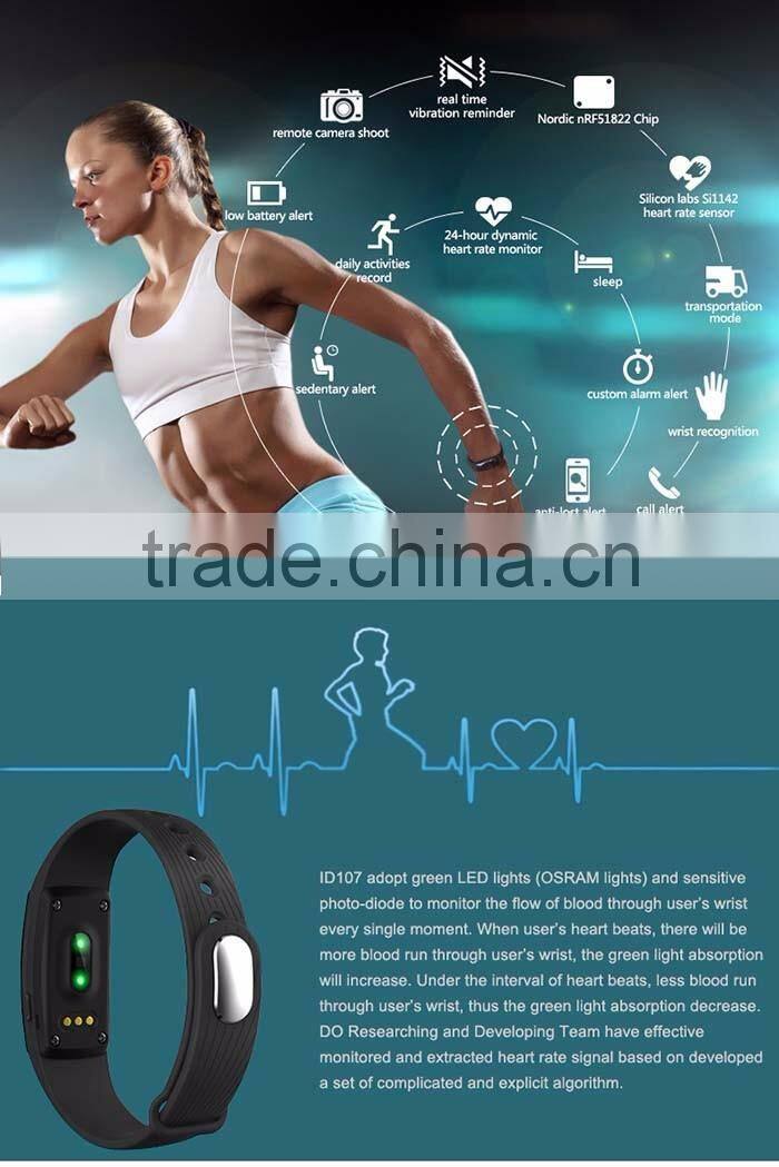 2016 China supplier Shenzhen Bluetooth 4.0 Fitness pedometer Band heart rate monitor