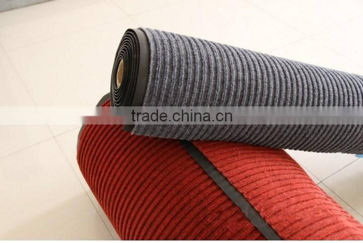 polyester stripe with pvc backing from china carpet factory