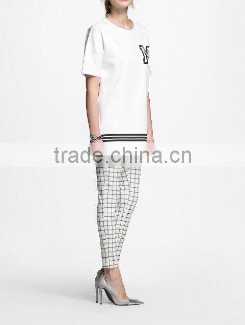 2015 Fashion Cheap Plain Short Sleeve White T Shirt Women Cotton