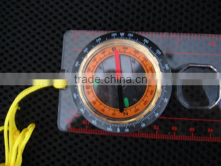 outdoor camping baseplate map compass with ruler and magnifier