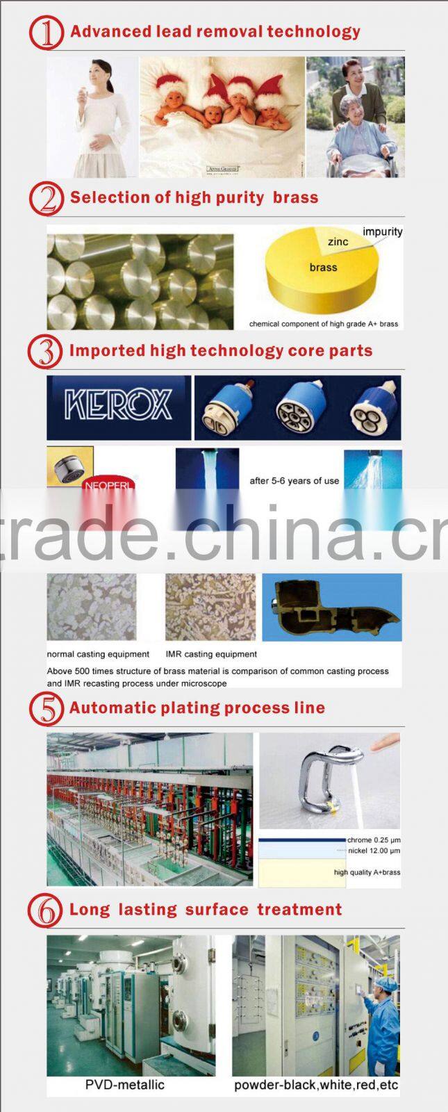 Durable plumbing fixtures basin faucet commercial faucet F199153BLK-A