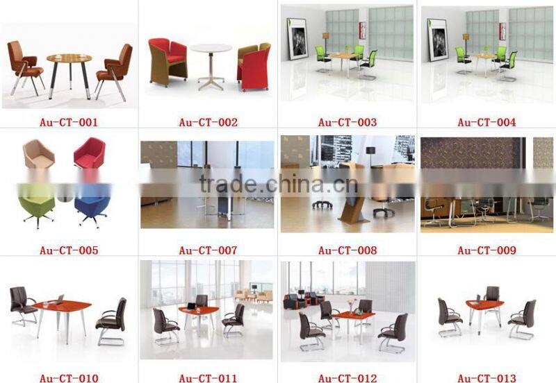 with Aluminum Base Triangular Wood Veneer Meeting Table