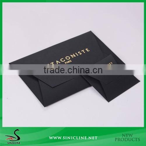 Sinicline Black Paper Card T-shirt Package Bag Customized in China