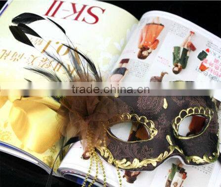 Top Grade Pulp Venetian Handmade Bronze Gold Masquerade Party Mask