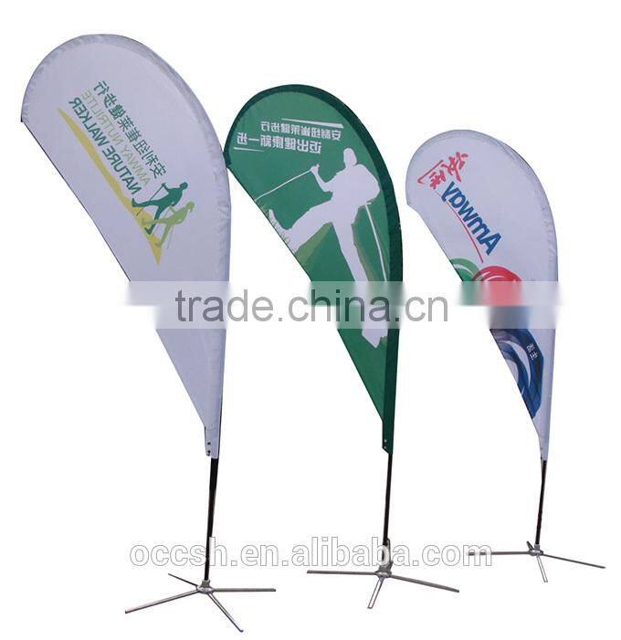 4.6m Tear Drop Flagpole Promotion Flag Pole Fibreglass Waterbase Flagpole Stand