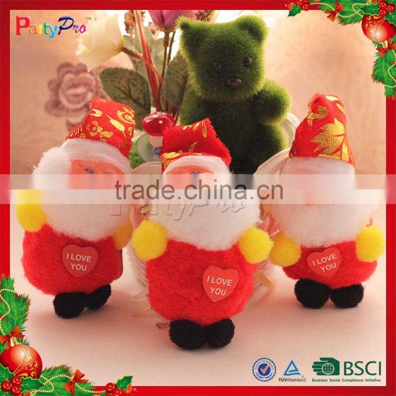 Partypro 2015 New Product Christmas Toy Funny Small Flannel Santa Claus