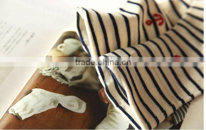 Anchor embroidery fringe ocean wind Navy cotton socks