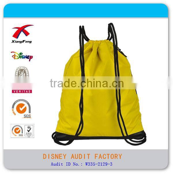 Promotional polyester drawstring foldable folding shopping bag