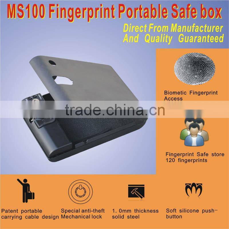 Wholesale- MS100 Biometric Fingerprint safe lock box