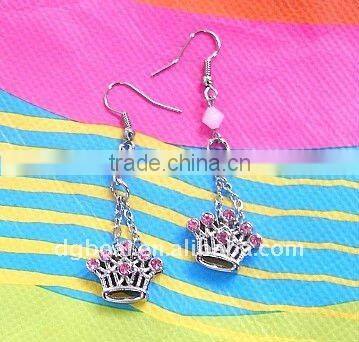 zinc alloy enamel butterfly and beaded earring shenzheng