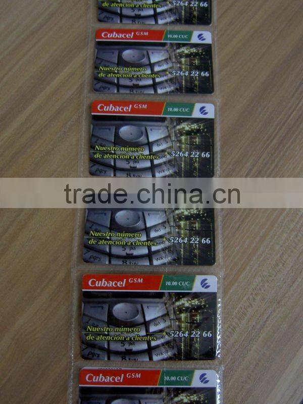 Offset Printing Plastic Prepaid Phone Calling Card Sample Free