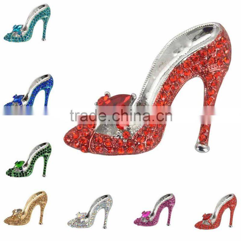 Korean fashion diamond alloy jewelry wholesale high heels shoe brooch