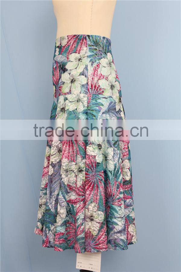 2015 new designs spring collection high waist women print skirt