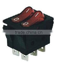 CNGAD 10A Double on-off button illuminated boat switch(250V miniature boat switch,electrical rocker switch) (KCD2-202/NB)
