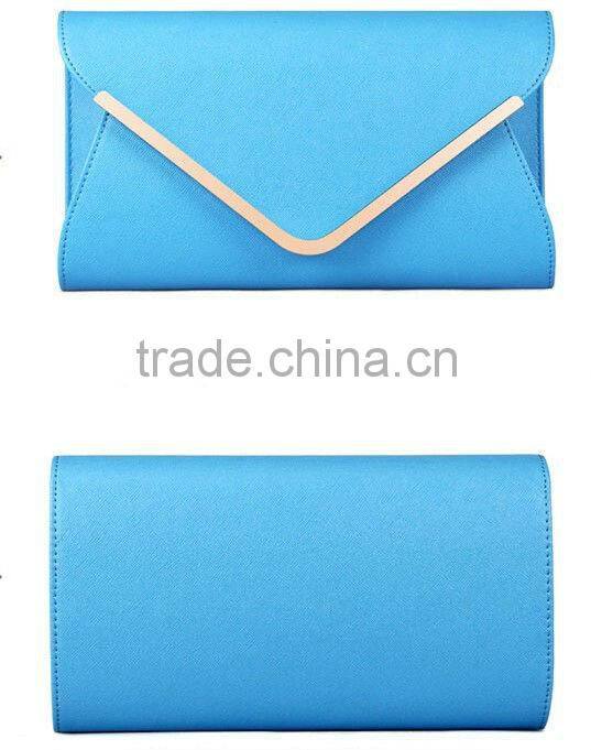 Elegant Purple Plain Leather Clutch Envelope Bag