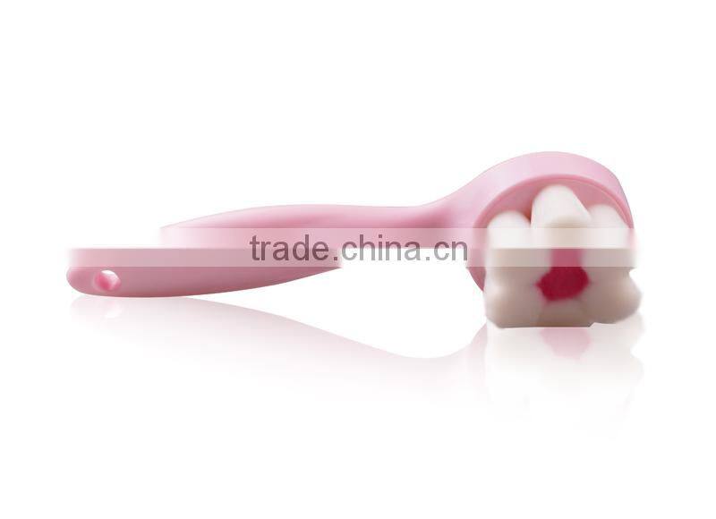 New pink Portable synthetic hair pulm blossom facial cleaning brush