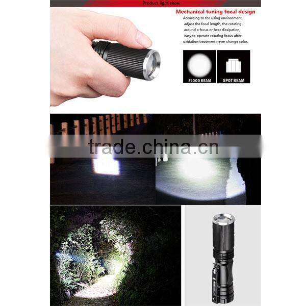 Premium Quality Graded Anti-Sliding Design 240 lm zoomable Mini LED High power Flashight